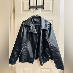 Vintage Black Leather Moto Jacket